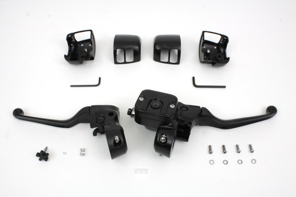 V-Twin - 22-1161 - Smooth Contour Handlebar Control Kit Black - Fits 1996-2006 Harley-Davidson FXST, 1996-2003 XL, 1996-2006 FLST, FXDWG, FXD