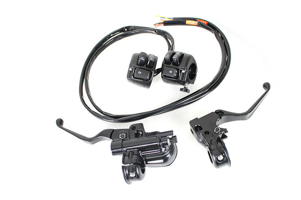 V-Twin - 22-1525 - Handlebar Control Kit with Switches Black - Fits 2007-2013 Harley-Davidson XL
