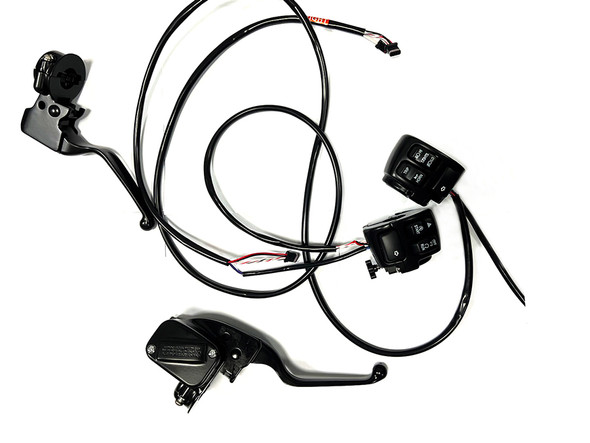 V-Twin - 22-1837 - Handlebar Control Kit Black - Fits 2018-2020 Harley-Davidson FXST, 2015-2017 FLST (without cruise control, except FLSS, FLSTFBS), 2018-2020 FLST