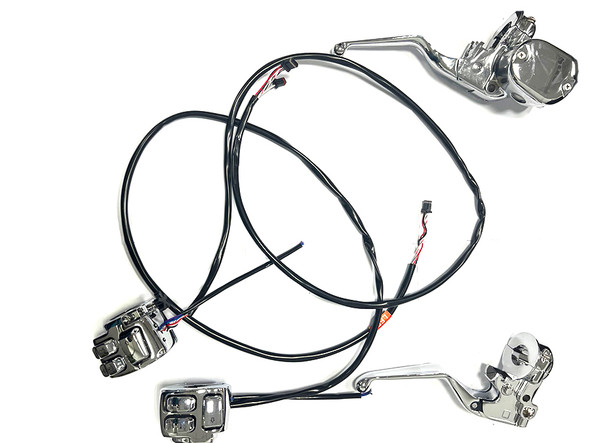 V-Twin - 22-1842 - Handlebar Control Kit Chrome - Fits 2014-2020 Harley-Davidson XL