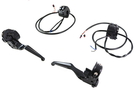 V-Twin - 22-1843 - Handlebar Control Kit Black - Fits 2014-2020 Harley-Davidson XL
