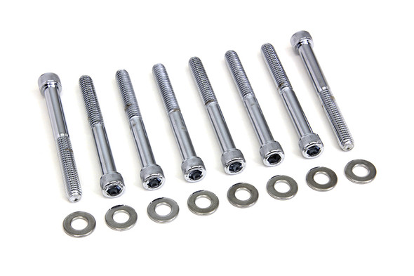 V-Twin - 2217-8 - Chrome Engine Case Allen Type Screw Kit