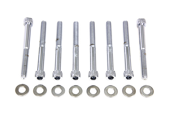 V-Twin - 2217-8 - Chrome Engine Case Allen Type Screw Kit