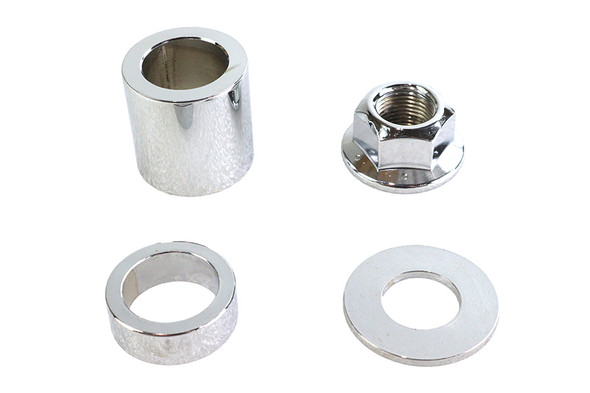 V-Twin - 2257-4 - Rear Axle Spacer Kit Smooth Style Chrome