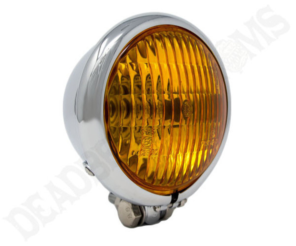  Motorcycle Supply Co. - Chrome 4.5" Headlight - Amber Lens 