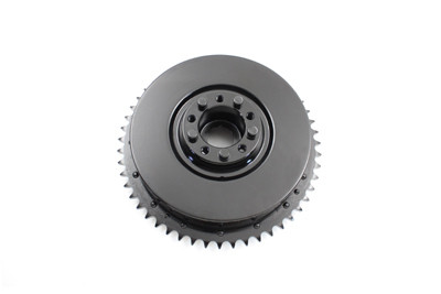 V-Twin - 23-0248 - Cast Rear Mechanical Brake Drum Black - Fits 1937-1952 Harley-Davidson EL, 1937-1948 UL, 1941-1957 FL