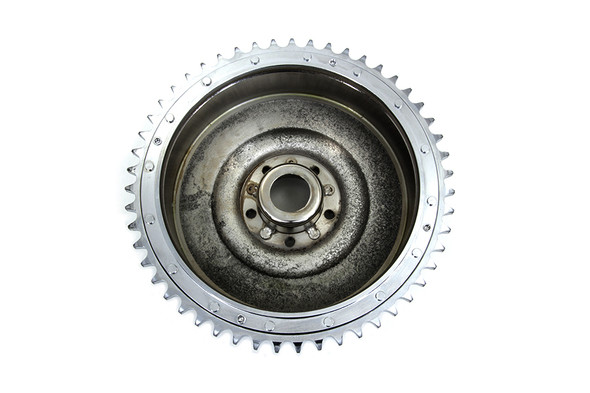 V-Twin - 23-0291 - Cast Rear Mechanical Brake Drum Chrome - Fits 1937-1952 Harley-Davidson EL, 1937-1948 UL, 1941-1957 FL