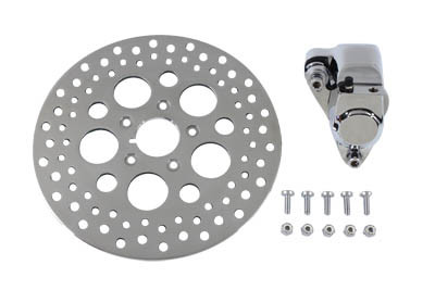 V-Twin - 23-0541 - Chrome Front Left Side Caliper and 11-1/2 inch Disc Kit - Fits 1984-1999 Harley-Davidson FXST, 1991-1999 FXDWG, 1986-1999 FLST
