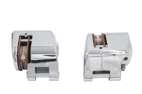 V-Twin - 23-0550 - Chrome 1-Piston Front Brake Caliper Set