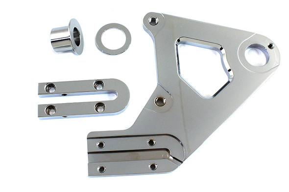 V-Twin - 23-0792 - Chrome Left Side Rear Brake Caliper Bracket - Fits 1987-1999 Harley-Davidson FLST, FXST