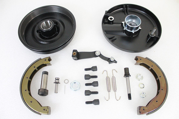 V-Twin - 23-1002 - Front Brake Backing Plate Kit Black - Fits 1969-1971 Harley-Davidson FL