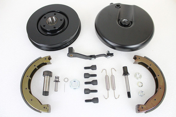 V-Twin - 23-1002 - Front Brake Backing Plate Kit Black - Fits 1969-1971 Harley-Davidson FL