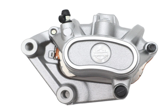 V-Twin - 23-1007 - Silver Front 2-Piston Brake Caliper Left Side - Fits 2014-2020 Harley-Davidson XL