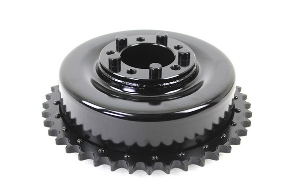V-Twin - 23-1017 - Rear Brake Drum Black with Sprocket