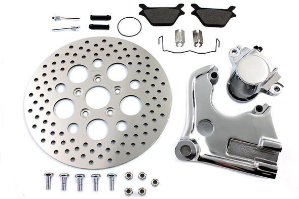 V-Twin - 23-1089 - Chrome Rear Caliper and 11-1/2 inch Disc Kit - Fits 1990-1999 Harley-Davidson FXD, FXDWG