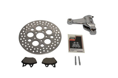 V-Twin - 23-1091 - Chrome Rear 4 Piston Caliper and 11-1/2 inch Disc Kit - Fits 2000-2005 Harley-Davidson FXST, FLST