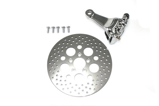 V-Twin - 23-1092 - Chrome Rear 4 Piston Caliper and 11-1/2 inch Disc Kit - Fits 2000-2003 Harley-Davidson XL