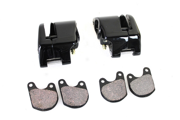 V-Twin - 23-1122 - Black Front 1 Piston Caliper Set