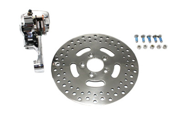 V-Twin - 23-1150 - Chrome Rear Single Piston Caliper and 11-1/2 inch Disc Kit