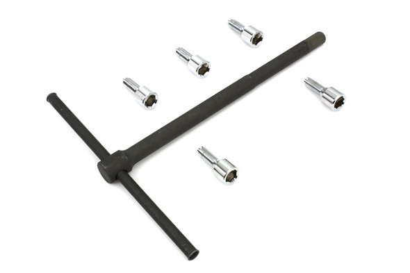V-Twin - 23-1207 - Chrome Wheel Lug Set with Wrench