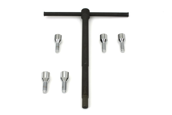 V-Twin - 23-1207 - Chrome Wheel Lug Set with Wrench