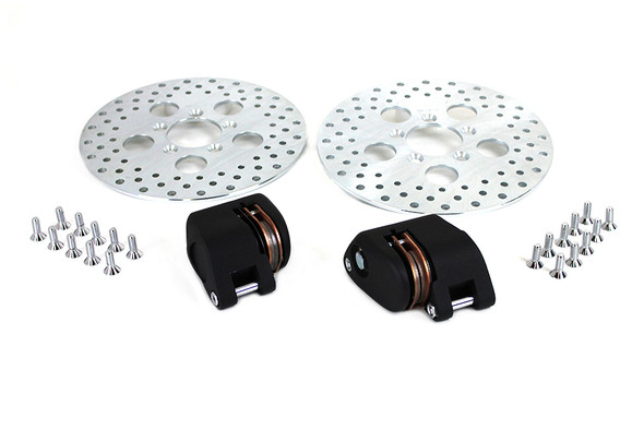 V-Twin - 23-1214 - Front Dual Disc Caliper and 10 inch Disc Kit Black - Fits 1973-1983 Harley-Davidson XL, 1980-1983 FX