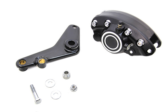 V-Twin - 23-1431 - Rear Black 1 Piston Banana Caliper Kit with Bracket