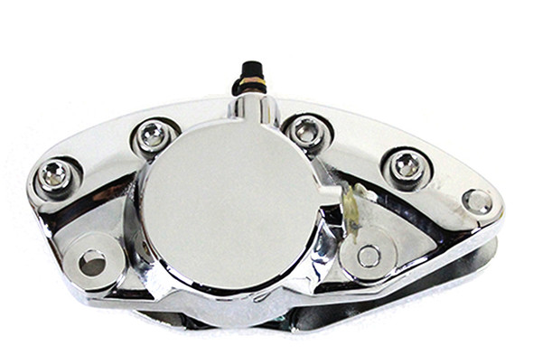 V-Twin - 23-1546 - Chrome Front 1 Piston Banana Caliper - Fits 1973-1984 Harley-Davidson FL (early 1984), 1973 XL, XLCH, FX