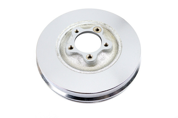V-Twin - 23-2212 - Front Brake Drum Satin Chrome - Fits 1948-1966 Harley-Davidson FL