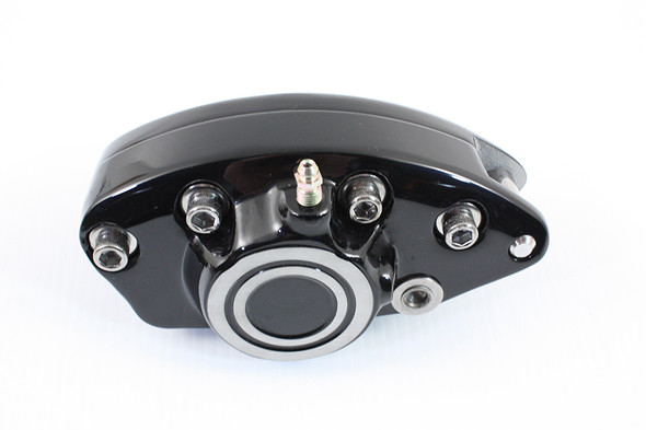 V-Twin - 23-2219 - Black Front 1 Piston Banana Caliper with Bullseye