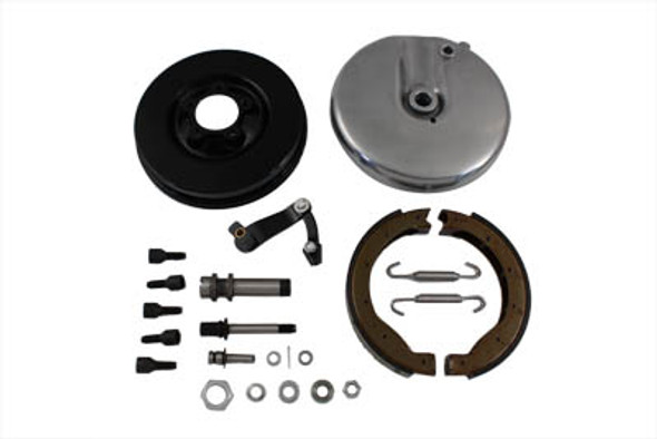 V-Twin - 23-9218 - Front Brake Backing Plate Kit Left Side Black