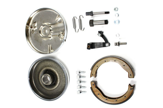 V-Twin - 23-9222 - Front Brake Backing Plate Kit Right Side Chrome - Fits 1969-1971 Harley-Davidson FL