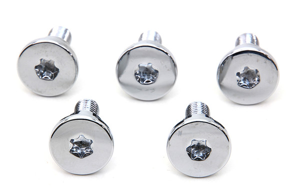 V-Twin - 2341-5 - Chrome Front Brake Disc Bolt Set