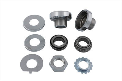 V-Twin - 24-0122 - Chrome Fork Neck Cup Kit - Fits 1971-1984 Harley-Davidson FX, 1949-1984 FLH, 1984-1987 FXST