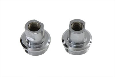 V-Twin - 24-0144 - Chrome Inner Fork Tube Plug Set - Fits 1949-1976 Harley-Davidson FL