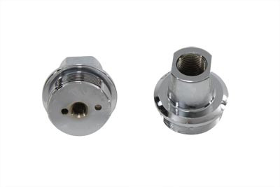 V-Twin - 24-0144 - Chrome Inner Fork Tube Plug Set - Fits 1949-1976 Harley-Davidson FL