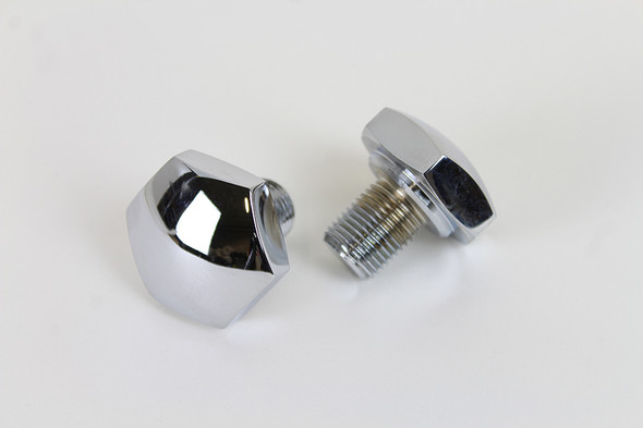 V-Twin - 24-0186 - Chrome Fork Tube Cap Non-Vented