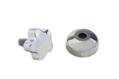 V-Twin - 24-0207 - Chrome Fork Damper Knob with Cover - Fits 1948-1959 Harley-Davidson FL
