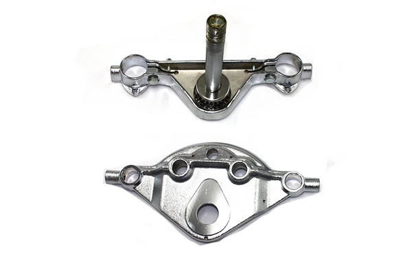 V-Twin - 24-0212 - Replica Forged Steel Chrome Triple Tree Set