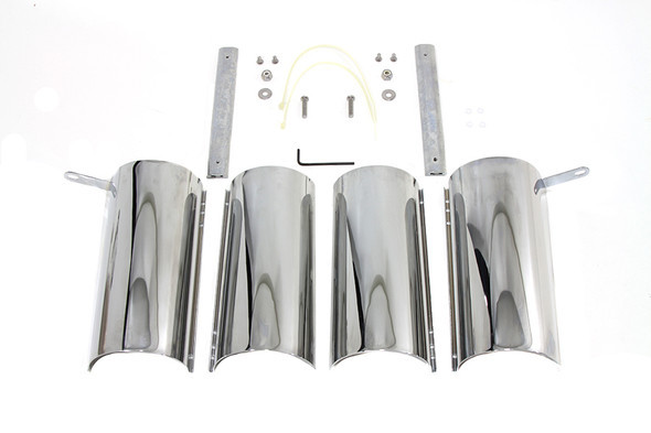 V-Twin - 24-0228 - Chrome Upper Fork Covers - Fits 1986-1996 Harley-Davidson FLT, 1998-2007 FLTR, 1987-1993 FLHS