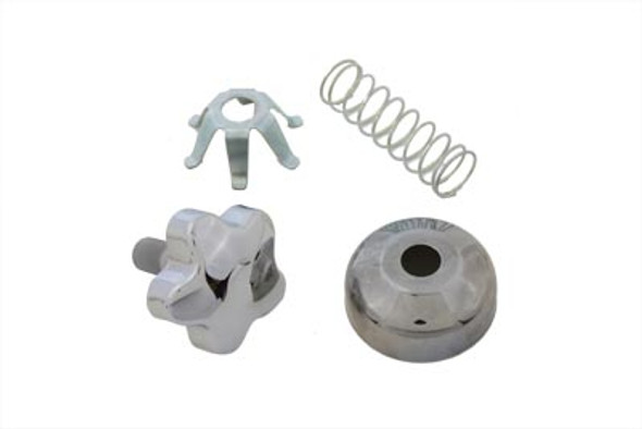 V-Twin - 24-0254 - Chrome Fork Steering Damper Knob Kit