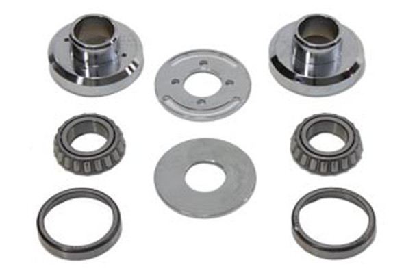 V-Twin - 24-0296 - Chrome Fork Stop Neck Cup Kit - Fits 1971-1984 Harley-Davidson FX, 1949-1984 FLH, 1984-1987 FXST