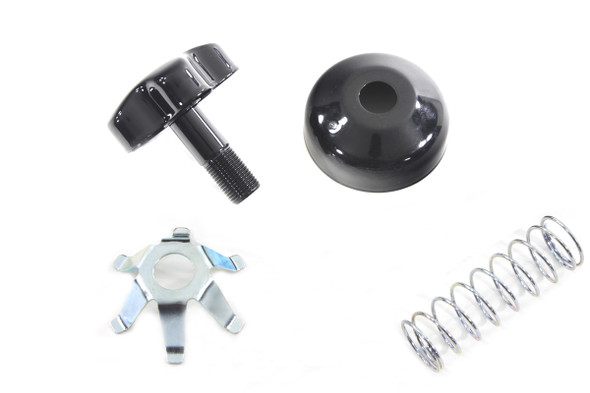 V-Twin - 24-0314 - FL Fork Steering Damper Knob Kit Black - Fits 1949-1959 Harley-Davidson FL, 1936-1952 WL