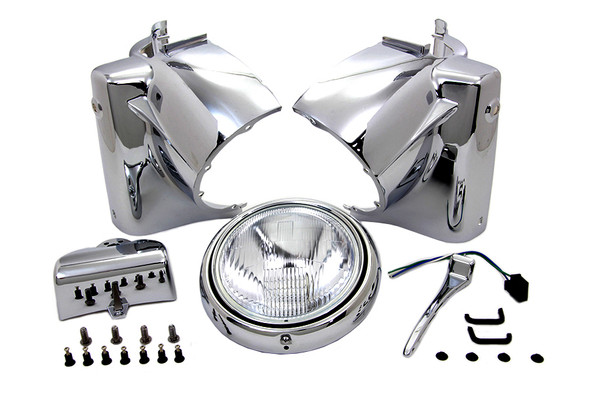 V-Twin - 24-0355 - Headlamp Cowl Assembly Chrome - Fits 1986-2013 Harley-Davidson FLT