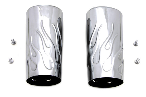 V-Twin - 24-0386 - Fork Slider Cover Set - Fits 1980-2013 Harley-Davidson FLT, 1986-2017 FLST