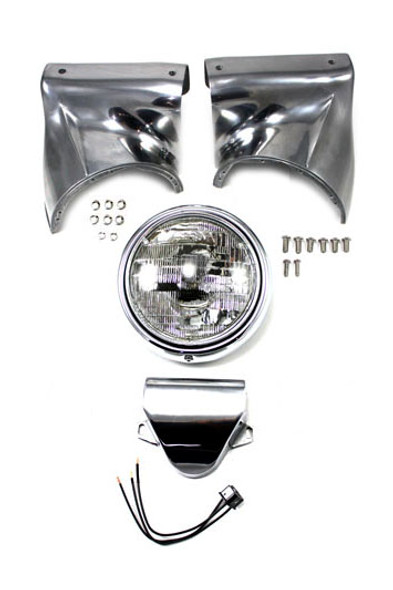 V-Twin - 24-0501 - 7 inch Headlamp Cowl Kit Polished