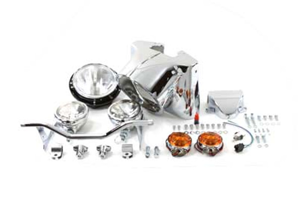 V-Twin - 24-0502 - 7 inch Headlamp Cowl Kit Chrome