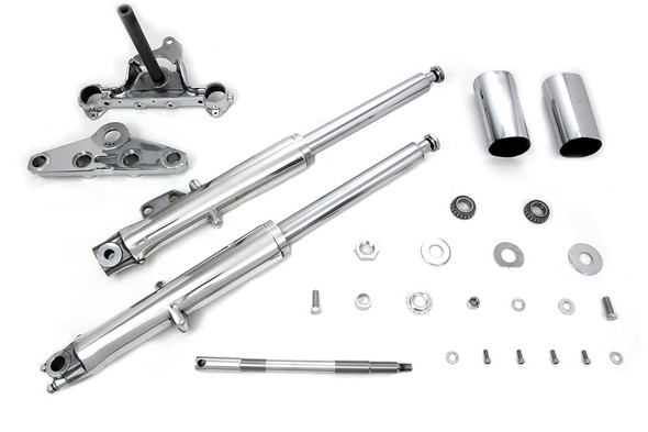 V-Twin - 24-0520 - 41mm Fork Assembly with Polished Sliders Single Disc