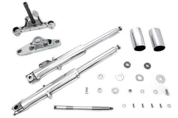 V-Twin - 24-0520 - 41mm Fork Assembly with Polished Sliders Single Disc