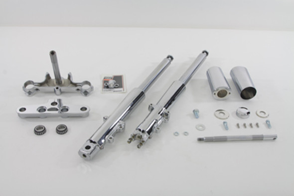 V-Twin - 24-0579 - Fork Assembly with Chrome Sliders Stock Length